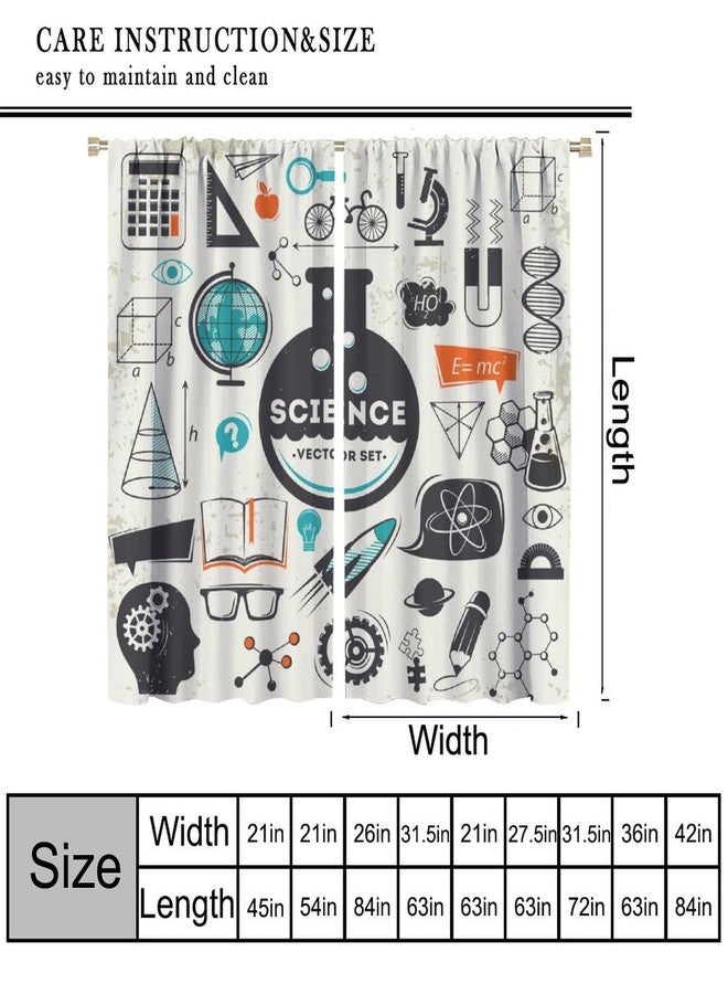LOMADIA Science Kids Curtain, Abstract Math Chemistry Physics Learning Blackout Curtain,Science Graffiti Print Window Treatments Drapes for Nursery Boys Girls Room Bedroom Classroom Decor 42"W x 45"L - Image 5